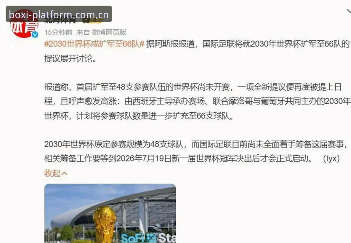 博喜体育手机App 2030年世界杯扩军至66队最新进展,中国男足迎来历史性机遇,博喜体育平台深度解析