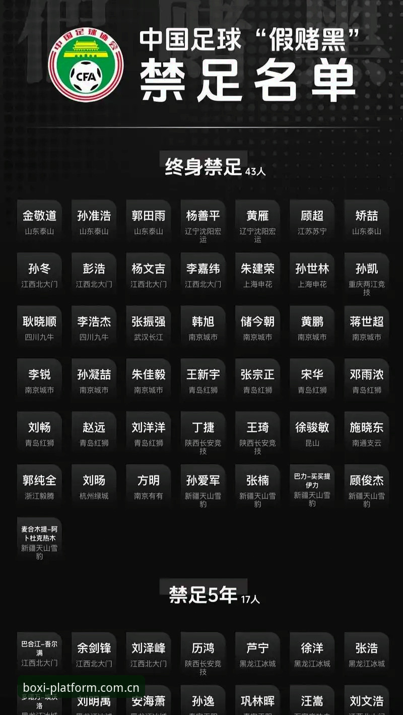 博喜体育官方正版 揭秘足协第三批禁足名单背后:中国足球反腐风暴的深层真相